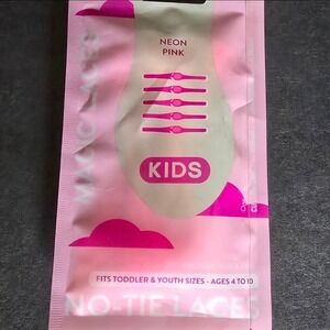 Magic Laces Neon Pink Kids Size No-Tie Laces 3 Packs = 3 Pairs of Shoes